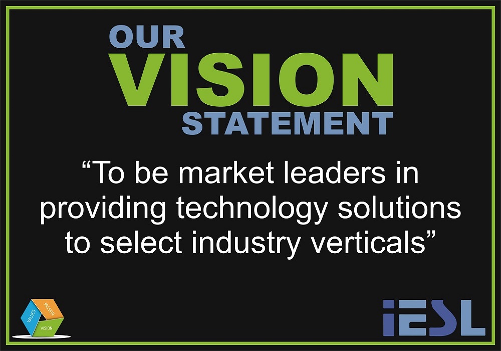 VISION: To be market leaders in providing technology solutions to select industry verticals.